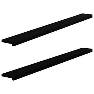 Okenske police 2 kosa temno rjava 160x15x2 cm trdna hrastovina