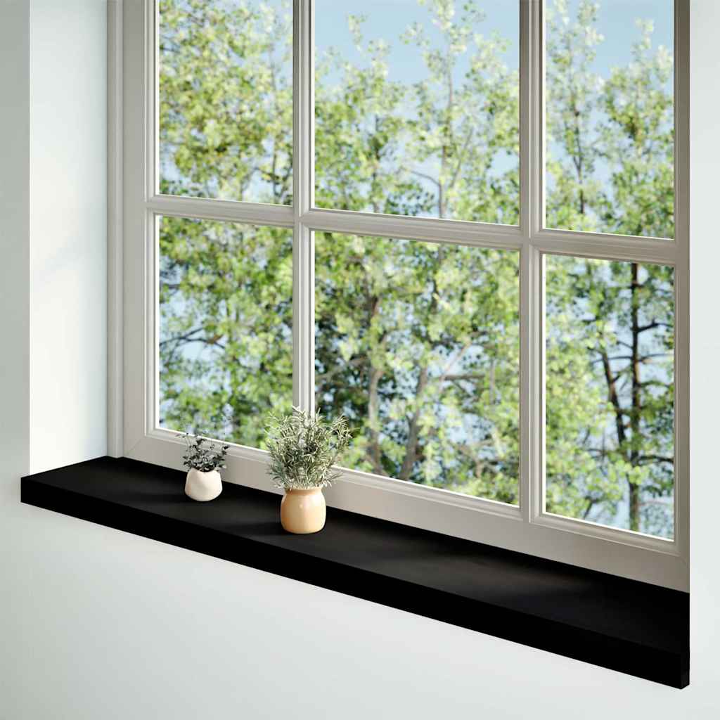vidaXL Vensterbanken 2 st 160x20x2 cm massief eikenhout donkerbruin afbeelding