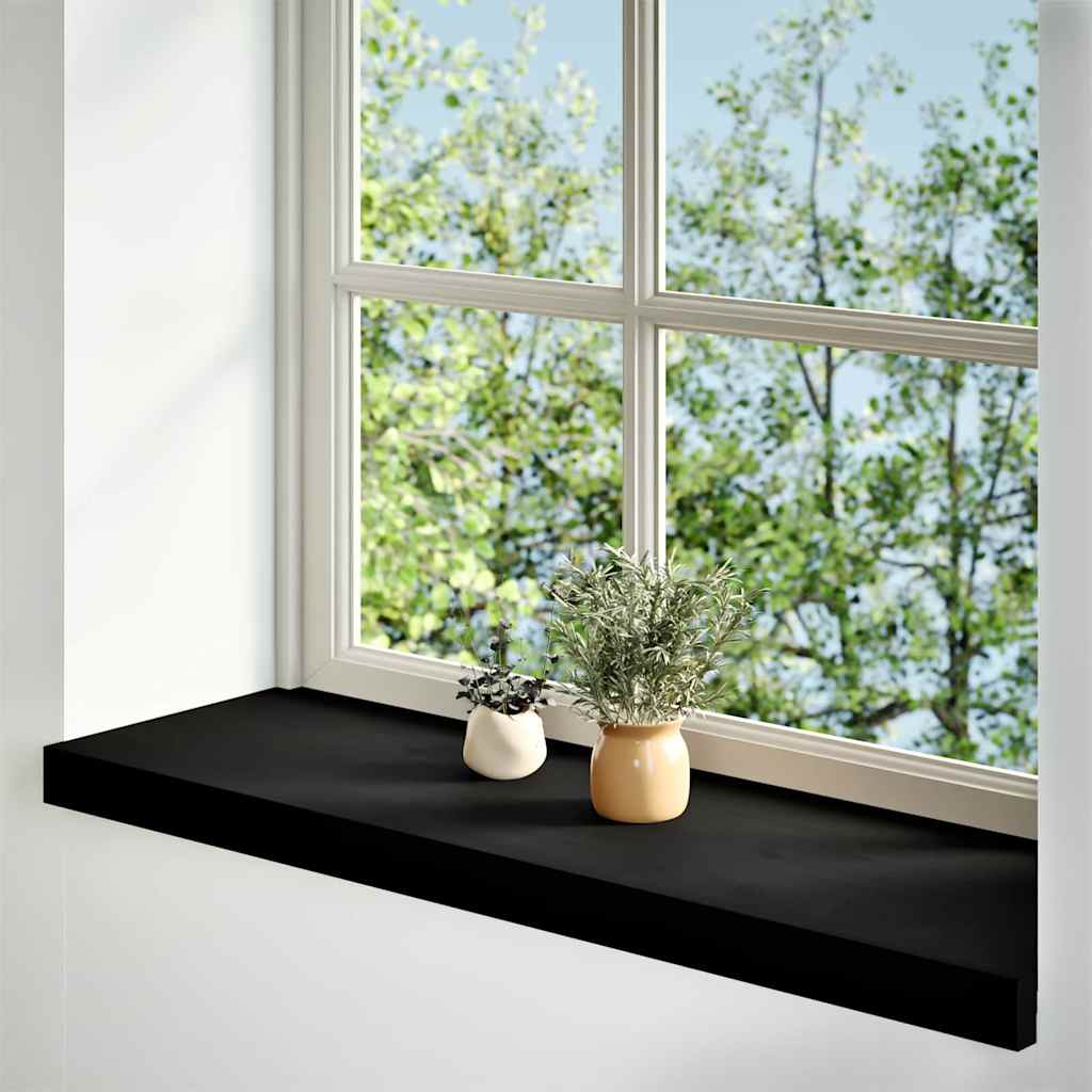 vidaXL Vensterbanken 2 st 90x25x2 cm massief eikenhout donkerbruin afbeelding