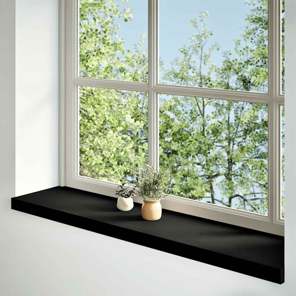 vidaXL Vensterbanken 2 st 110x25x2 cm massief eikenhout donkerbruin afbeelding