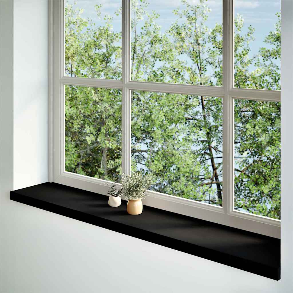 vidaXL Vensterbanken 2 st 140x25x2 cm massief eikenhout donkerbruin afbeelding