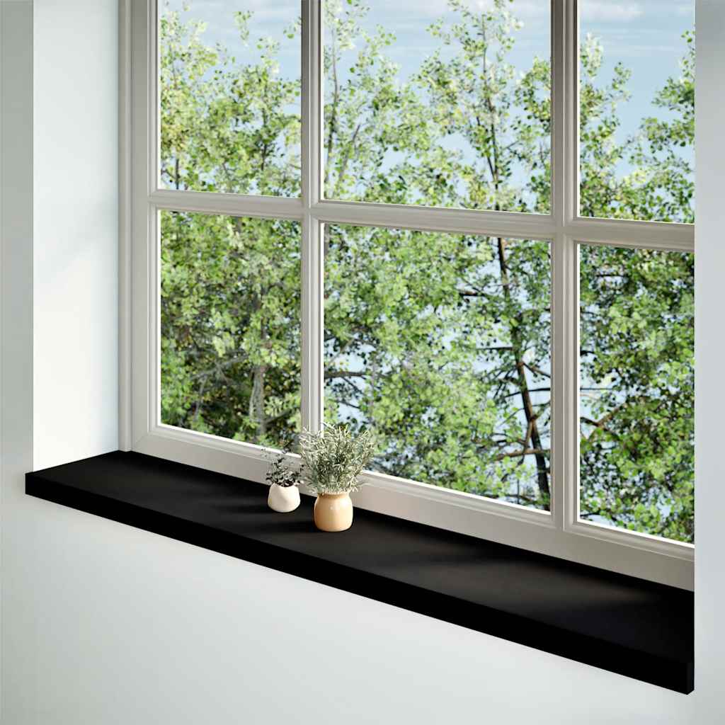 vidaXL Vensterbanken 2 st 140x30x2 cm massief eikenhout donkerbruin afbeelding
