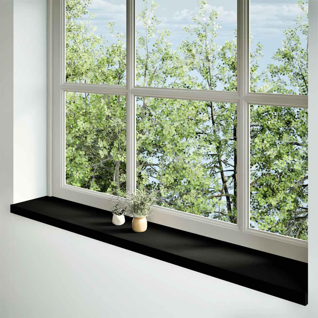vidaXL Vensterbanken 2 st 160x30x2 cm massief eikenhout donkerbruin afbeelding