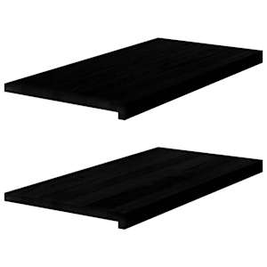 Okenske police 2 kosa temno rjava 80x40x2 cm trdna hrastovina