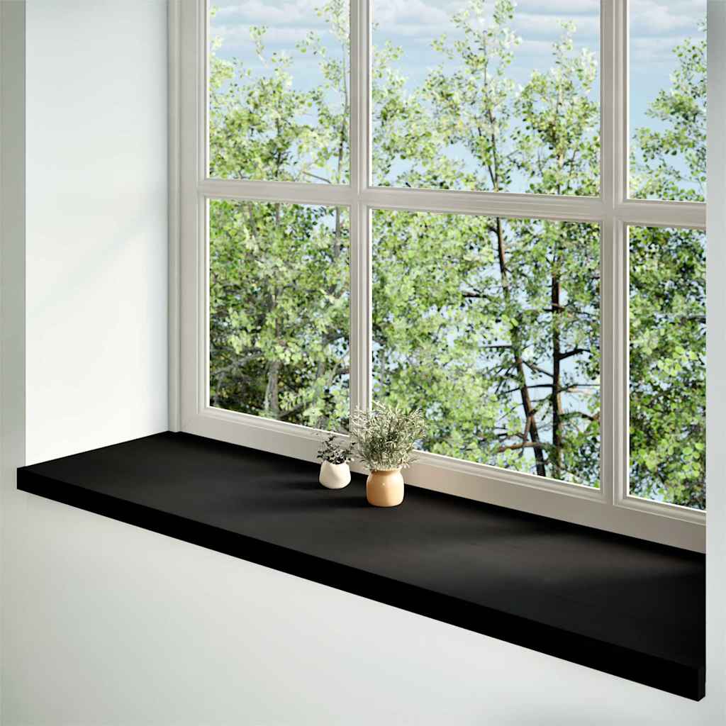 vidaXL Vensterbanken 2 st 140x40x2 cm massief eikenhout donkerbruin afbeelding