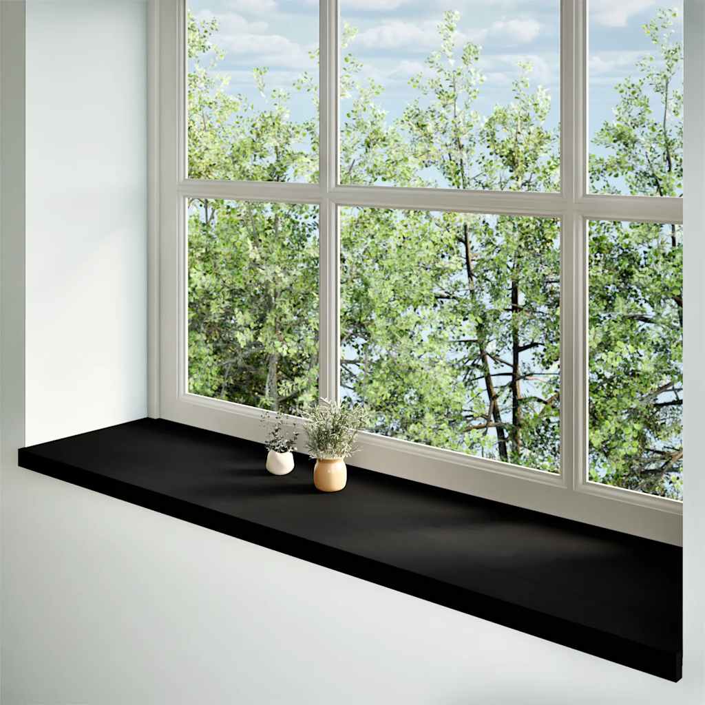 vidaXL Vensterbanken 2 st 160x40x2 cm massief eikenhout donkerbruin afbeelding