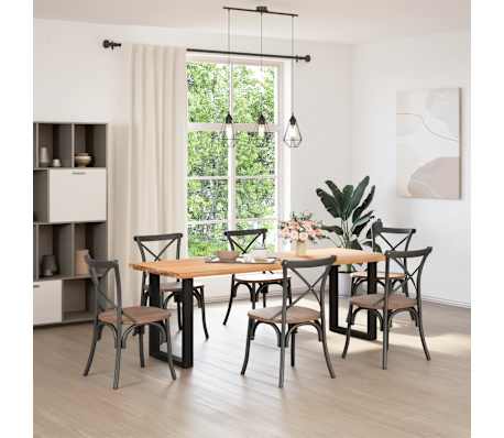 vidaXL Table Top Light Brown Solid Oak Wood Large Decorative Inlays