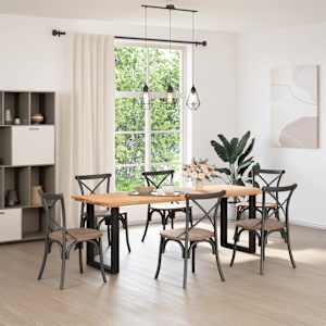 vidaXL Table Top Light Brown Solid Oak Wood Large Decorative Inlays