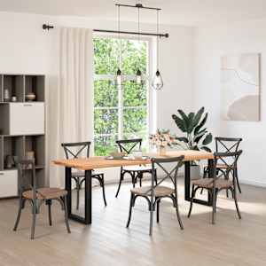 vidaXL Tischplatte Hellbraun 240x80x4 cm Massivholz Eiche Rechteckig