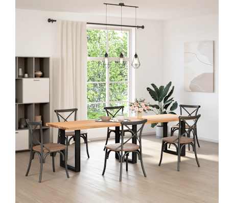 vidaXL Tischplatte Hellbraun 280x80x4 cm Massivholz Eiche Rechteckig