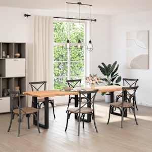 vidaXL Tischplatte Hellbraun 280x80x4 cm Massivholz Eiche Rechteckig