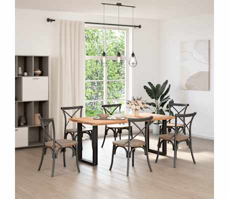 vidaXL Tafelblad rechthoekig 180x90x4 cm massief eikenhout lichtbruin