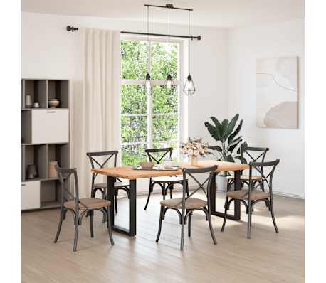 vidaXL Tischplatte Hellbraun 200x90x4 cm Massivholz Eiche Rechteckig