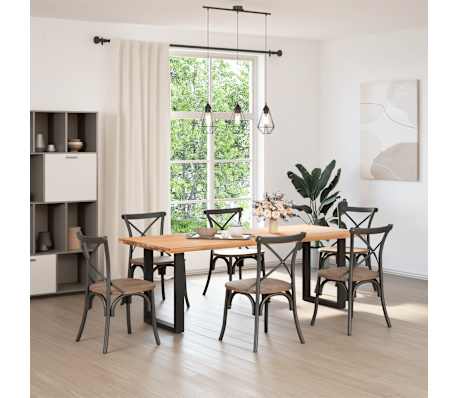 vidaXL Table Top Light brown Solid oak wood Large Durable