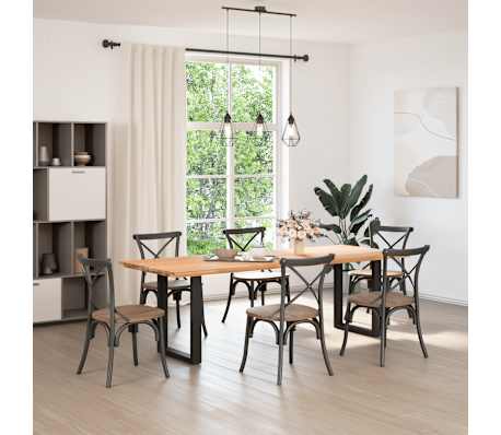 vidaXL Tischplatte Hellbraun 240x90x4 cm Massivholz Eiche Rechteckig