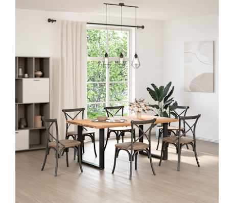 vidaXL Tischplatte Hellbraun 180x100x4 cm Massivholz Eiche Rechteckig