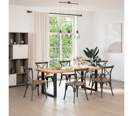 vidaXL Tischplatte Hellbraun 200x100x4 cm Massivholz Eiche Rechteckig