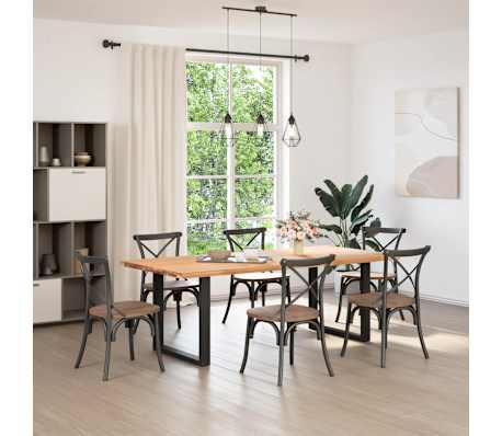 vidaXL Tischplatte Hellbraun 220x100x4 cm Massivholz Eiche Rechteckig