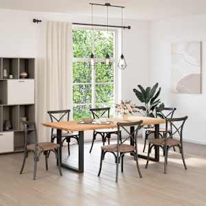 vidaXL Tischplatte Hellbraun 220x100x4 cm Massivholz Eiche Rechteckig