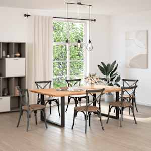 vidaXL Tischplatte Hellbraun 220x120x4 cm Massivholz Eiche Rechteckig