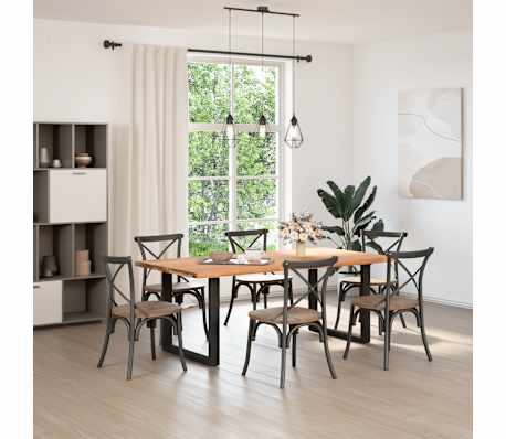 vidaXL Tischplatte Hellbraun 200x100x4 cm Massivholz Eiche Rechteckig