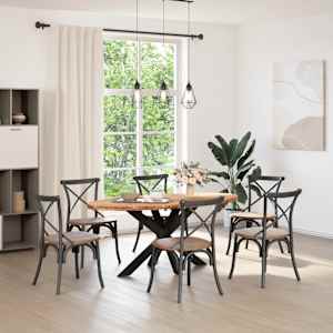 vidaXL Table Top Light brown Solid Oak Wood Large Durable