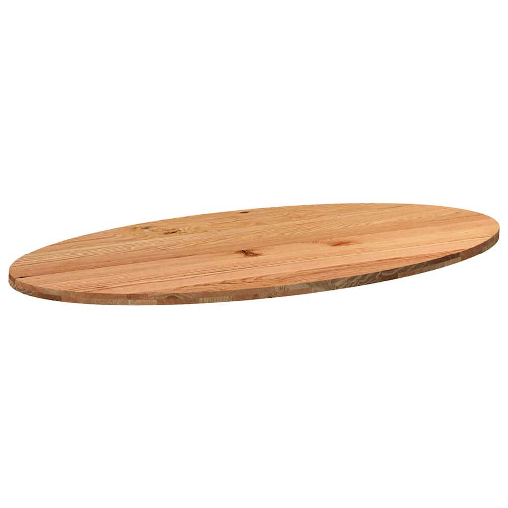vidaXL Tischplatte Hellbraun 200x100x4 cm Massivholz Eiche Oval