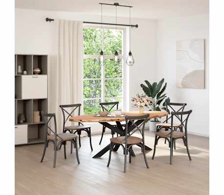 vidaXL Table Top Light brown Solid oak wood Large Durable Table Top