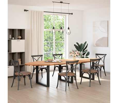 vidaXL Table Top Light Brown Solid Oak Wood Large Durable