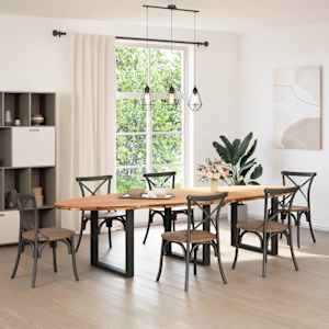 vidaXL Table Top Light Brown Solid Oak Wood Large Durable