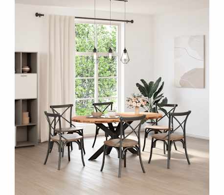 vidaXL Table Top Light brown Solid oak wood Large Durable