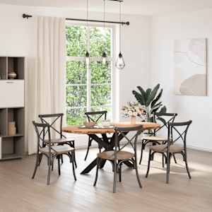 vidaXL Table Top Light brown Solid oak wood Large Durable