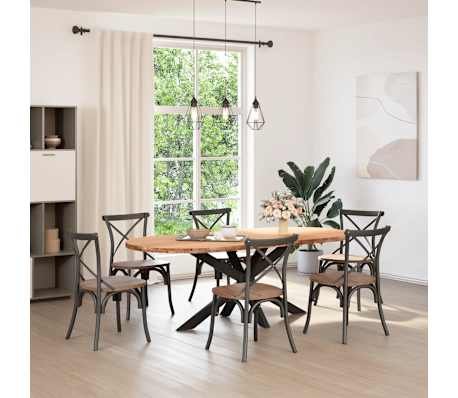 vidaXL Tischplatte Hellbraun 220x100x4 cm Massivholz Eiche Oval