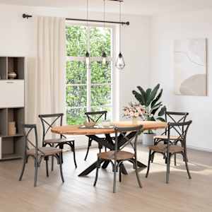 vidaXL Tischplatte Hellbraun 220x100x4 cm Massivholz Eiche Oval