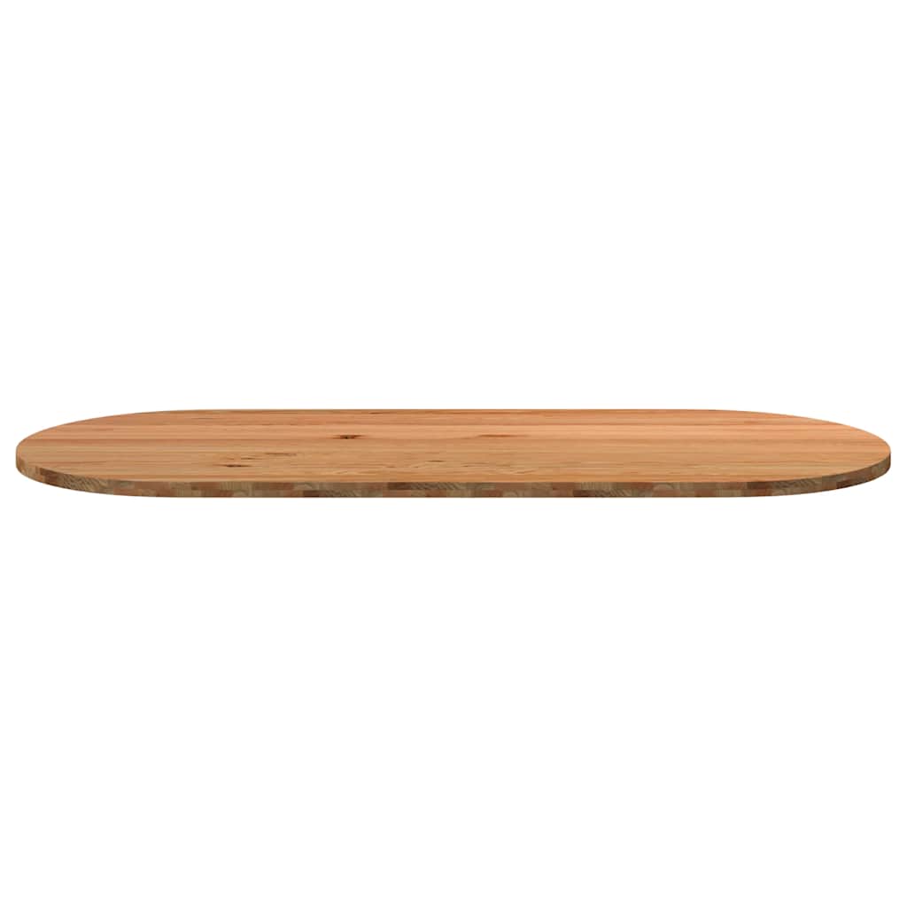 Thumbnail - vidaXL Tischplatte Hellbraun 240x100x4 cm Massivholz Eiche Oval