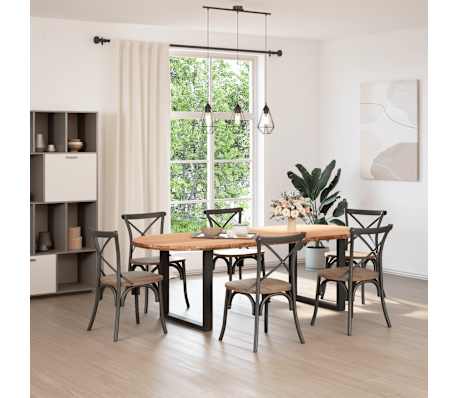 vidaXL Table Top Light Brown Solid Oak Wood Large Dining Table Top