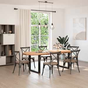 vidaXL Table Top Light Brown Solid Oak Wood Large Dining Table Top