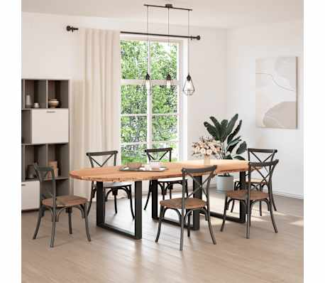 vidaXL Dessus de table 280x120x4 cm bois de ch&ecirc;ne massif ovale