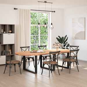 vidaXL Dessus de table 280x120x4 cm bois de ch&ecirc;ne massif ovale