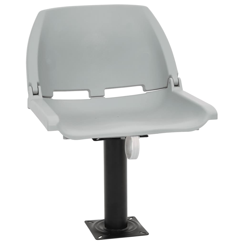 vidaXL Set scaun pliabil, 2 piese, fără pernă, gri, 48x51x41 cm