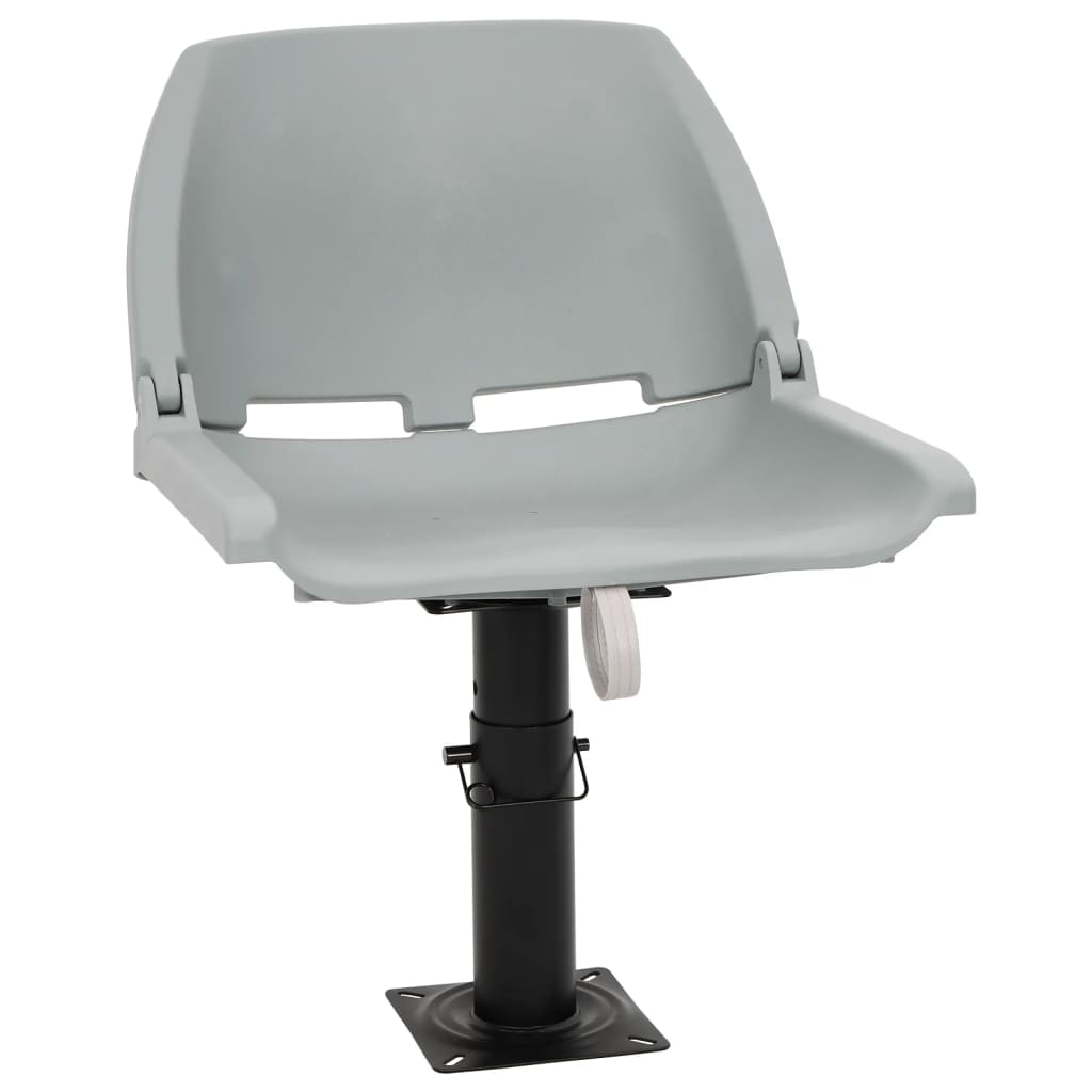 vidaXL Set scaun pliabil, 2 piese, fără pernă, gri, 48x51x41 cm