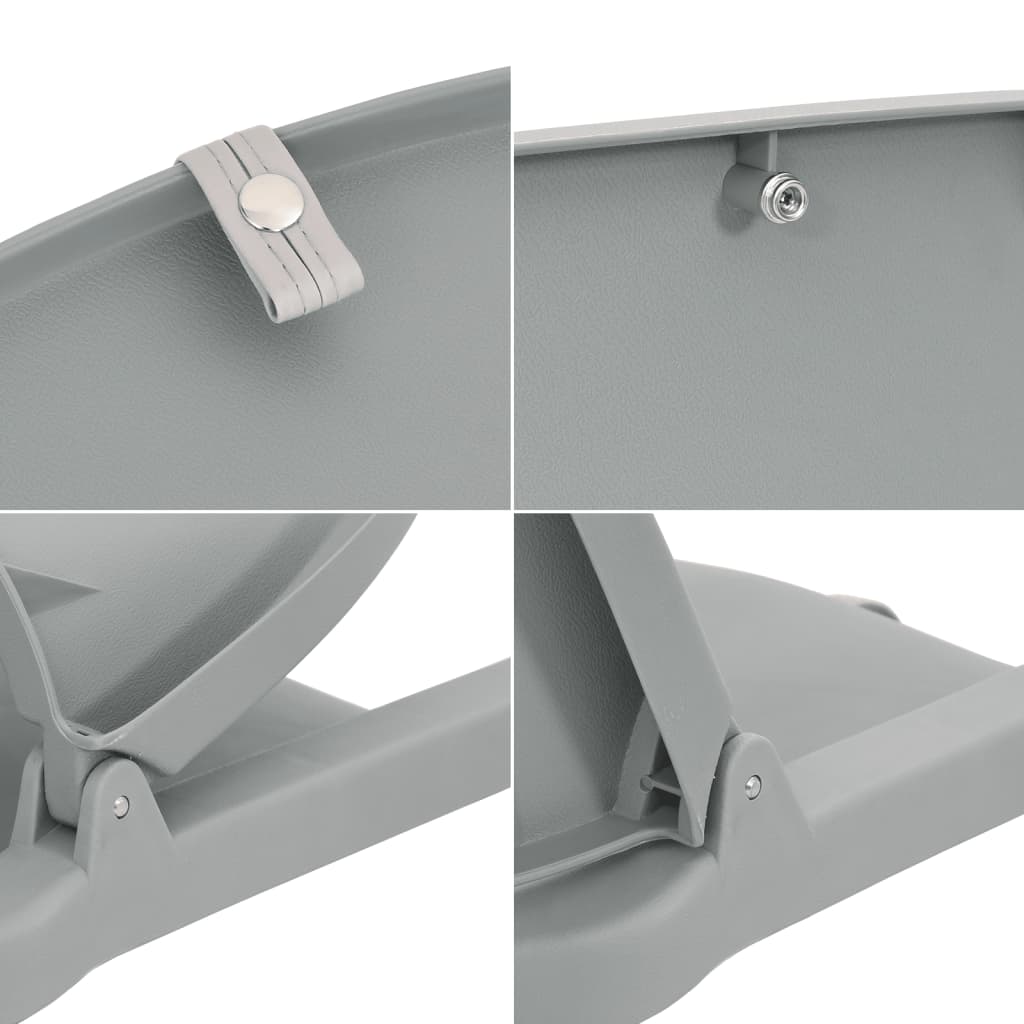 Zložljiv sedež za čoln 2 kosa brez blazine siv 48x51x41 cm - slika 13