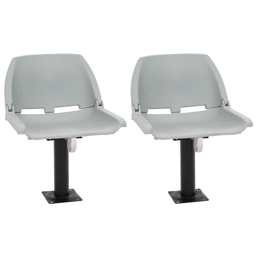 vidaXL Set scaun pliabil, 4 piese, fără pernă, gri, 48x51x41 cm