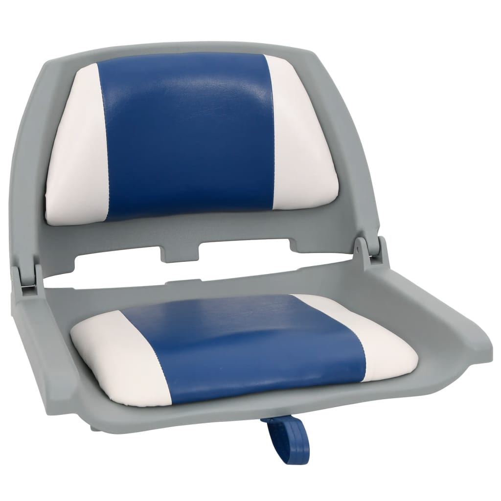 vidaXL 2-delige Bootstoelenset inklapbaar 48x51x41 cm blauw en wit afbeelding