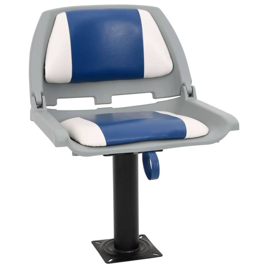 2-tlg. Bootssitz-Set Klappbar Blau und Weiß 48x51x41 cm