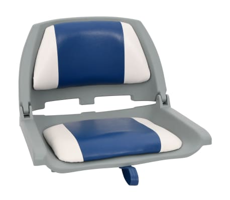 vidaXL 2 pcs conjunto assento barco dobrável 48x51x41 cm azul e branco