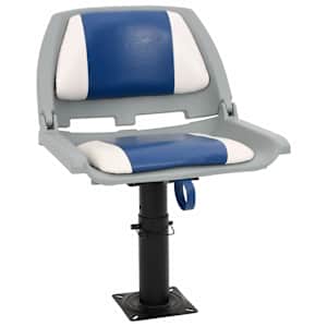 Zložljiv sedež za čoln 2 kosa modra in bela 48x51x41 cm