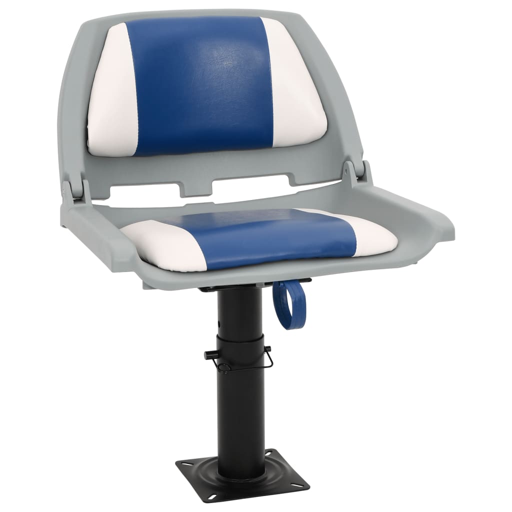 vidaXL 4-delige Bootstoelenset inklapbaar 48x51x41 cm blauw en wit afbeelding