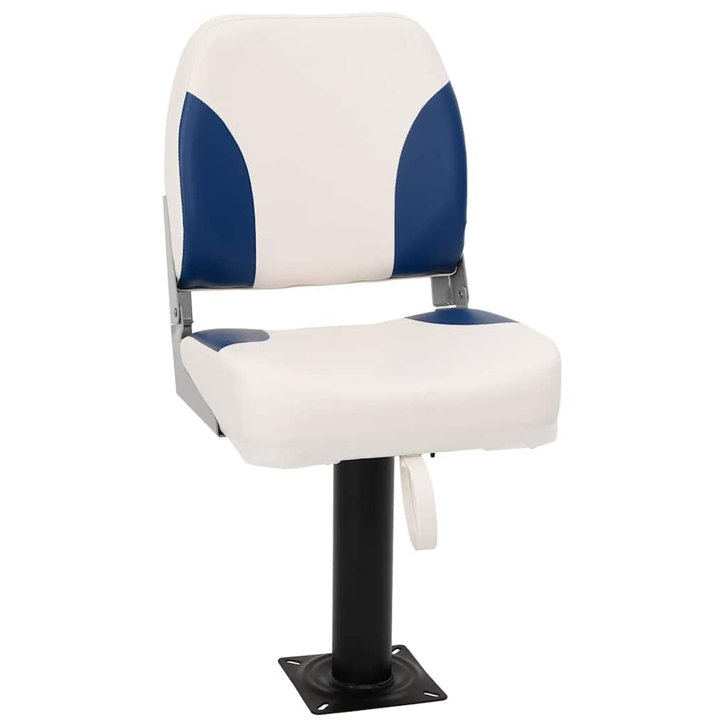 vidaXL Foldable Boat Seat 1 Set Blue and White 41x36x48 cm