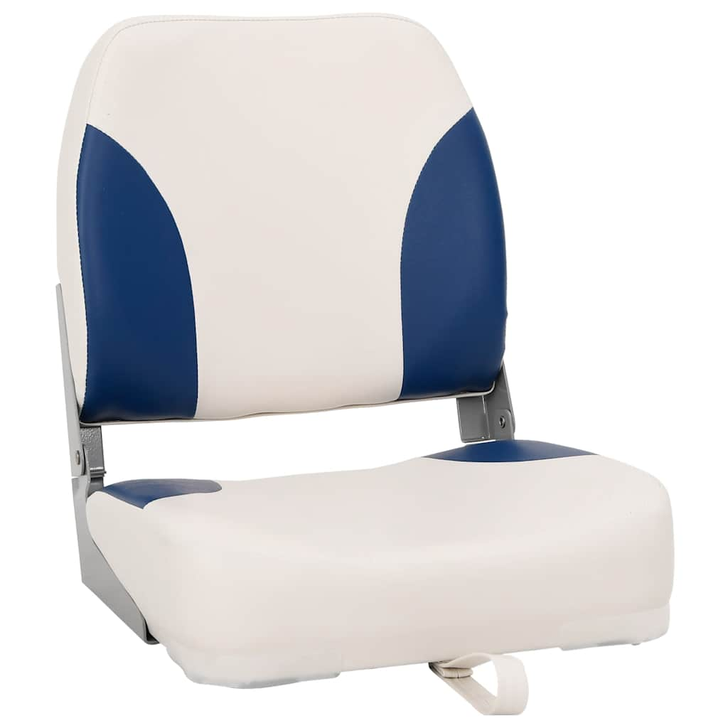 vidaXL 2 pcs conjunto assento barco dobrável 41x36x48 cm azul e branco